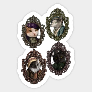 Cat Cameo Arrangement: Cats of Society Sticker